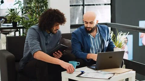 Manager presenting research plan Stock Photos
