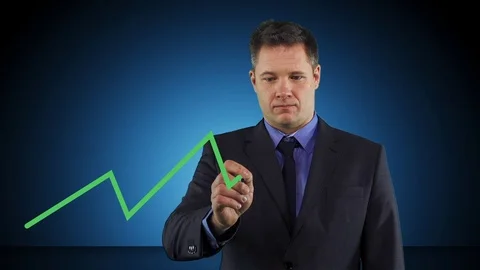 Manager Presents Profit Rise In Screen Animation Stock Footage 72484942