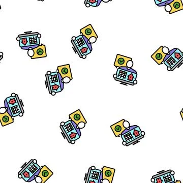 Manager property estate home vector seamless pattern Illustrazione stock