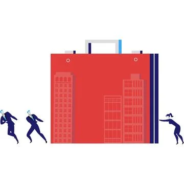 Manager push huge briefcase vector business icon Stock Illustration