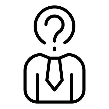 Manager question icon outline vector. Person business Stock Illustration