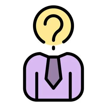 Manager question icon vector flat Stock Illustration