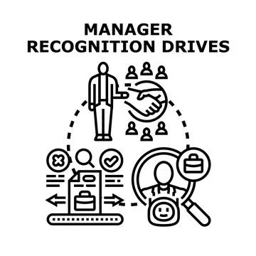 Manager recognizing employee performance and engagement process Ilustración de archivo
