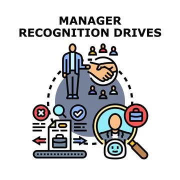 Manager recognizing employee performance and engagement process Stock-Illustration