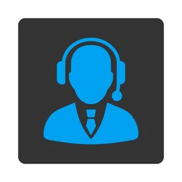 Manager Rounded Square Button Stock Illustration