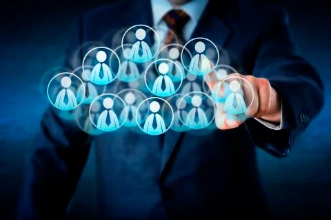 Manager Selecting Human Resources In The Cloud 스톡 일러스트