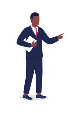 Manager semi flat color vector character Stock Illustration