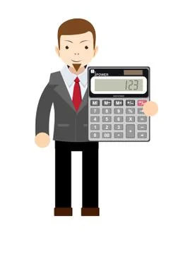 Manager shows the calculator to work Stock Illustration