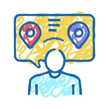 Manager speak about delivery icon doodle illustration Illustration