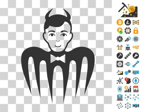 Manager Spectre Devil Icon with Bonus 스톡 일러스트