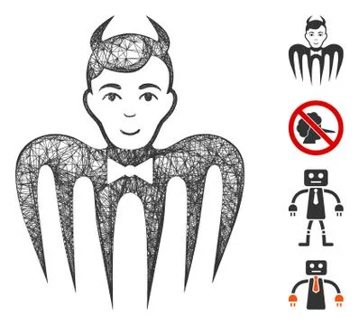 Manager Spectre Devil Web Vector Mesh Illustration Illustrazione stock