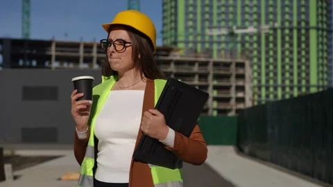 Manager Successfully Overseeing Project Site with Effective Leadership Stock Footage 311858113