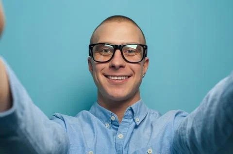 Manager taking a selfie on a tablet Stock Photos