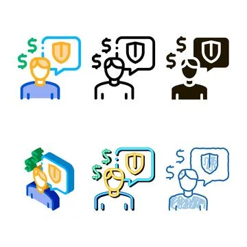 Manager talk mix pay insurance icon vector outline Stock Illustration