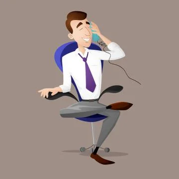 Manager talking on the phone Stock Illustration
