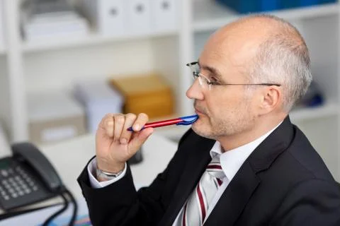 Manager thinking about problems Stock Photos