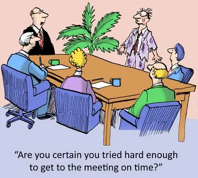 A manager tried very hard to make a meeting. イラスト素材