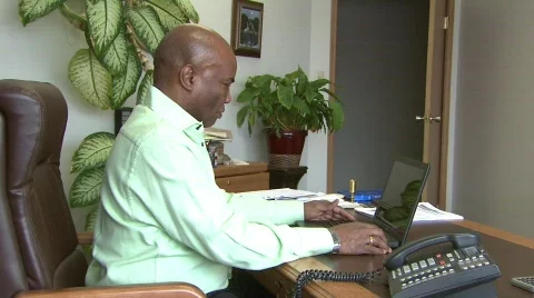 Manager types on computer Stock Footage 479726