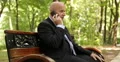Manager Waiting Outside Business Meeting Use Mobile Communicating Sales Report 4k or 4k+ Resolution