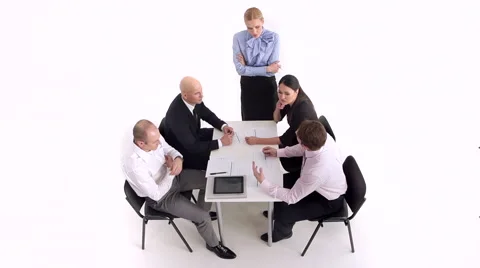The manager was very upset attending meetings. Crane shot Stock Footage 59791309