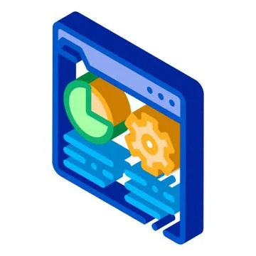 Manager Web Site isometric icon vector illustration Stockillustratie