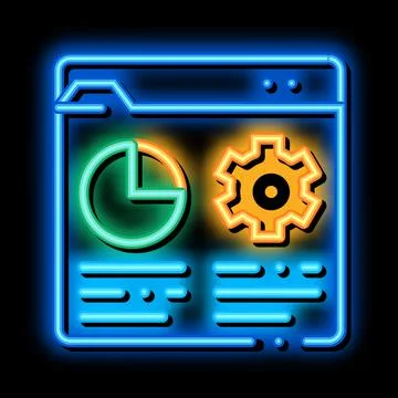 Manager Web Site neon glow icon illustration Stock Illustration