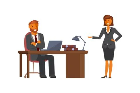 Manager woman talking Stock Illustration