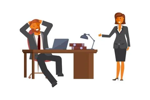 Manager woman talking Stock Illustration