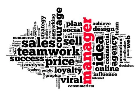 Manager word cloud concept Stock Illustration