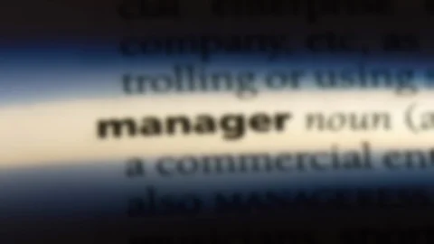 Manager word in a dictionary. Stock Footage 99563310