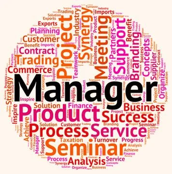 Manager Word Means Text Wordcloud And Principal Stockillustratie