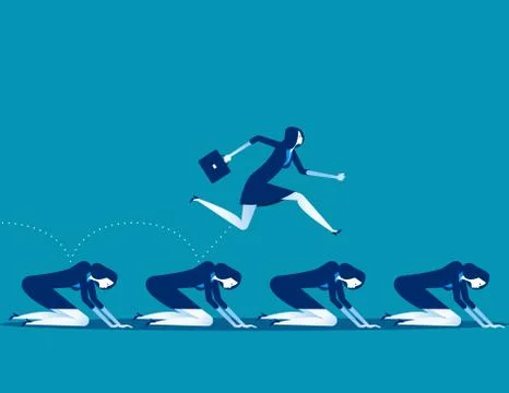 Manager work on the hardship of other. Concept business vector illustration. Stock Illustration