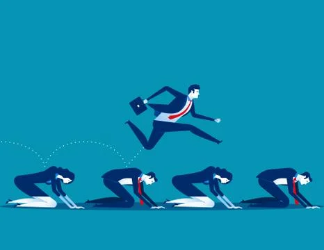 Manager work on the hardship of other. Concept business vector illustration. Stock Illustration