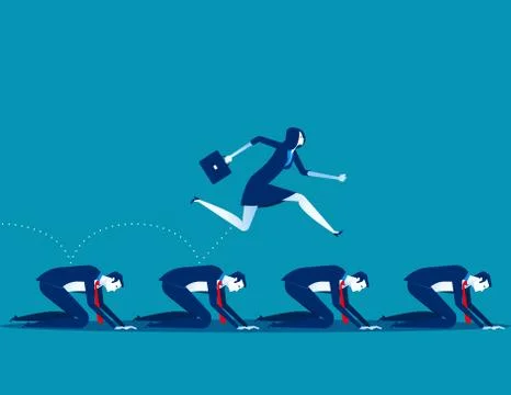 Manager work on the hardship of other. Concept business vector illustration. Stock Illustration