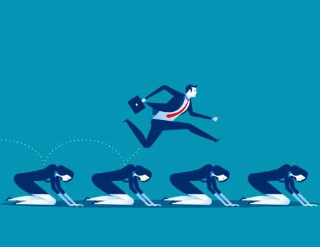 Manager work on the hardship of other. Concept business vector illustration. Stock Illustration