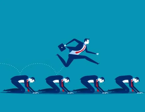 Manager work on the hardship of other. Concept business vector illustration. Stock Illustration