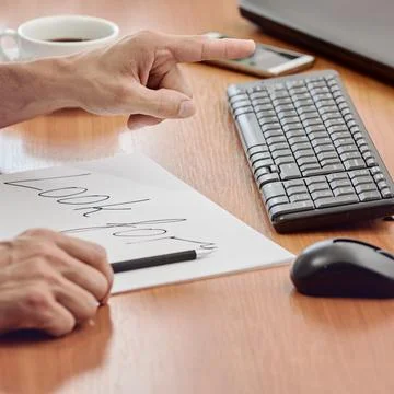 Manager working with document Stock Photos