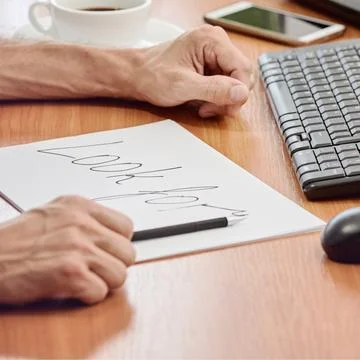 Manager working with document Stock Photos