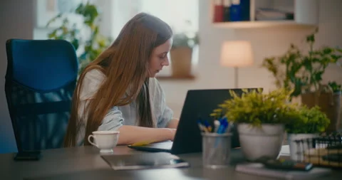 Manager working on laptop at workplace. Video stock 246001771