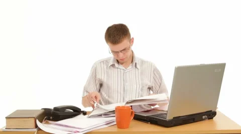 Manager Working In Office Video stock 52641079