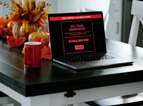 Manager Working Remotely Falls Victim to Malware Stock Photos