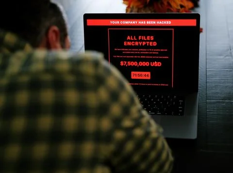 Manager Working Remotely Falls Victim to Malware Foto stock