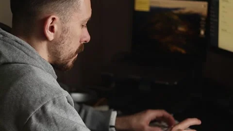 The manager works at the computer Stock Footage 309794879