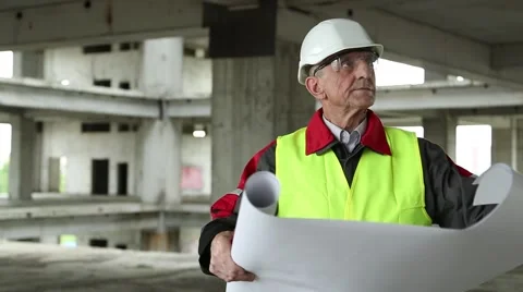 Manager of the works at construction site Video stock 50600252