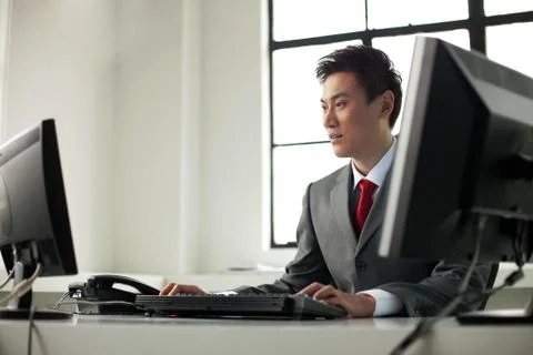 A manager works in the office Stock Photos