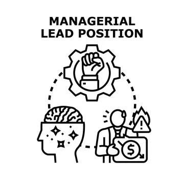 Managerial lead position challenging controlling business process 스톡 일러스트