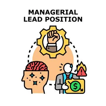 Managerial lead position challenging controlling business process 스톡 일러스트