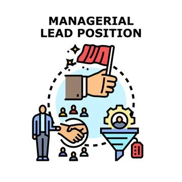 Managerial lead position role and business strategy Illustrazione stock