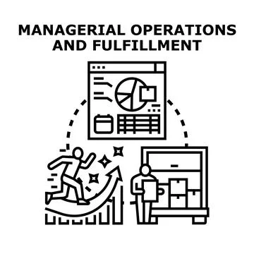 Managerial operations and fulfillment process optimization concept Stock Illustration