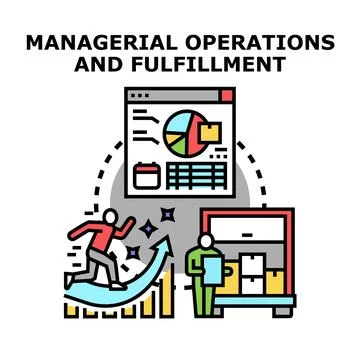 Managerial operations and fulfillment process optimization concept 스톡 일러스트